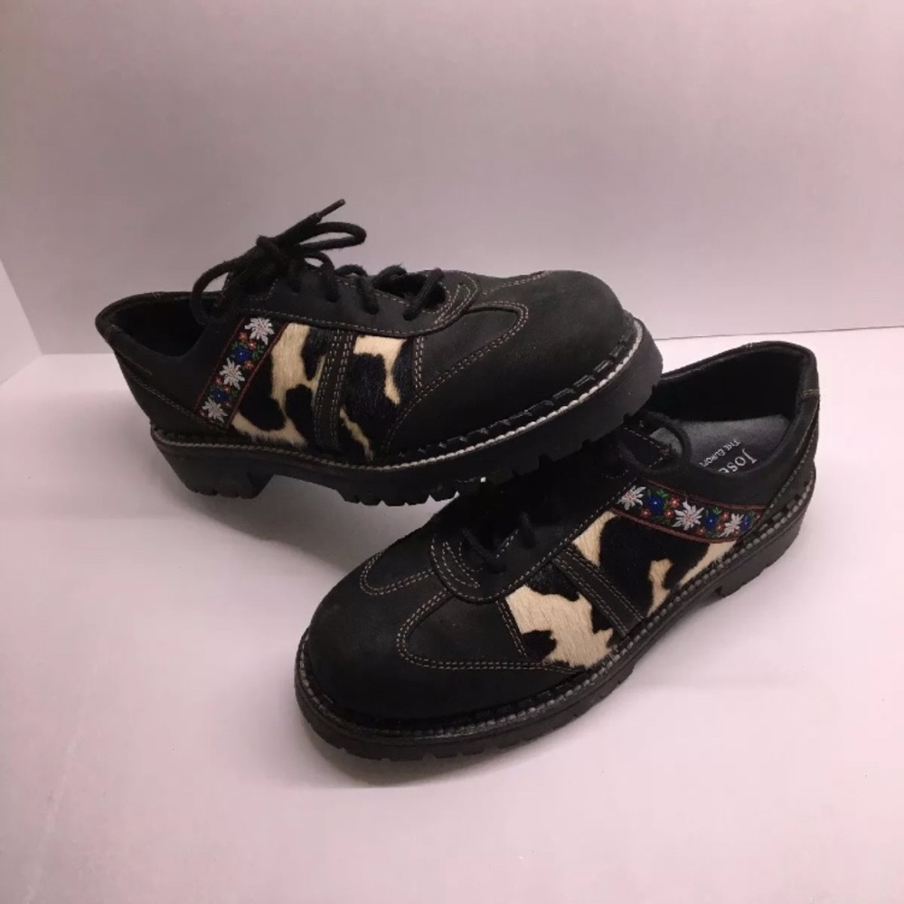 Josef Seibel Cowhide and Floral Sz 40(eu) Leather